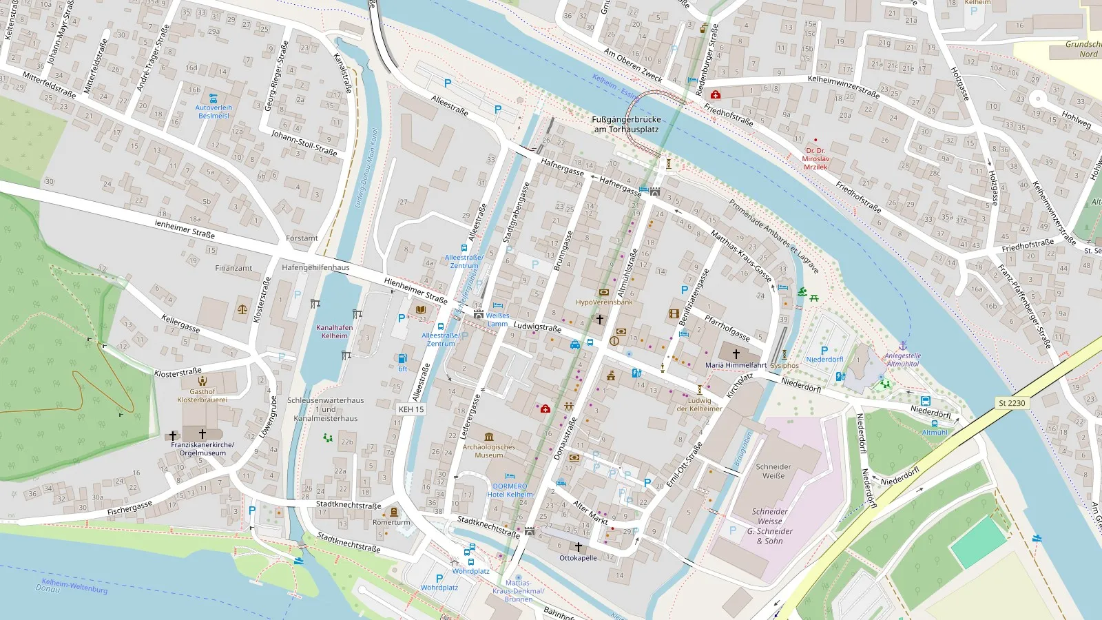Lageplan Zahnarztpraxis Dr. Hartwig — Ludwigstraße 8, 93309 Kelheim